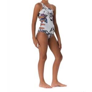 NEW SUBMARINE girls' side track one-piece in botanical white